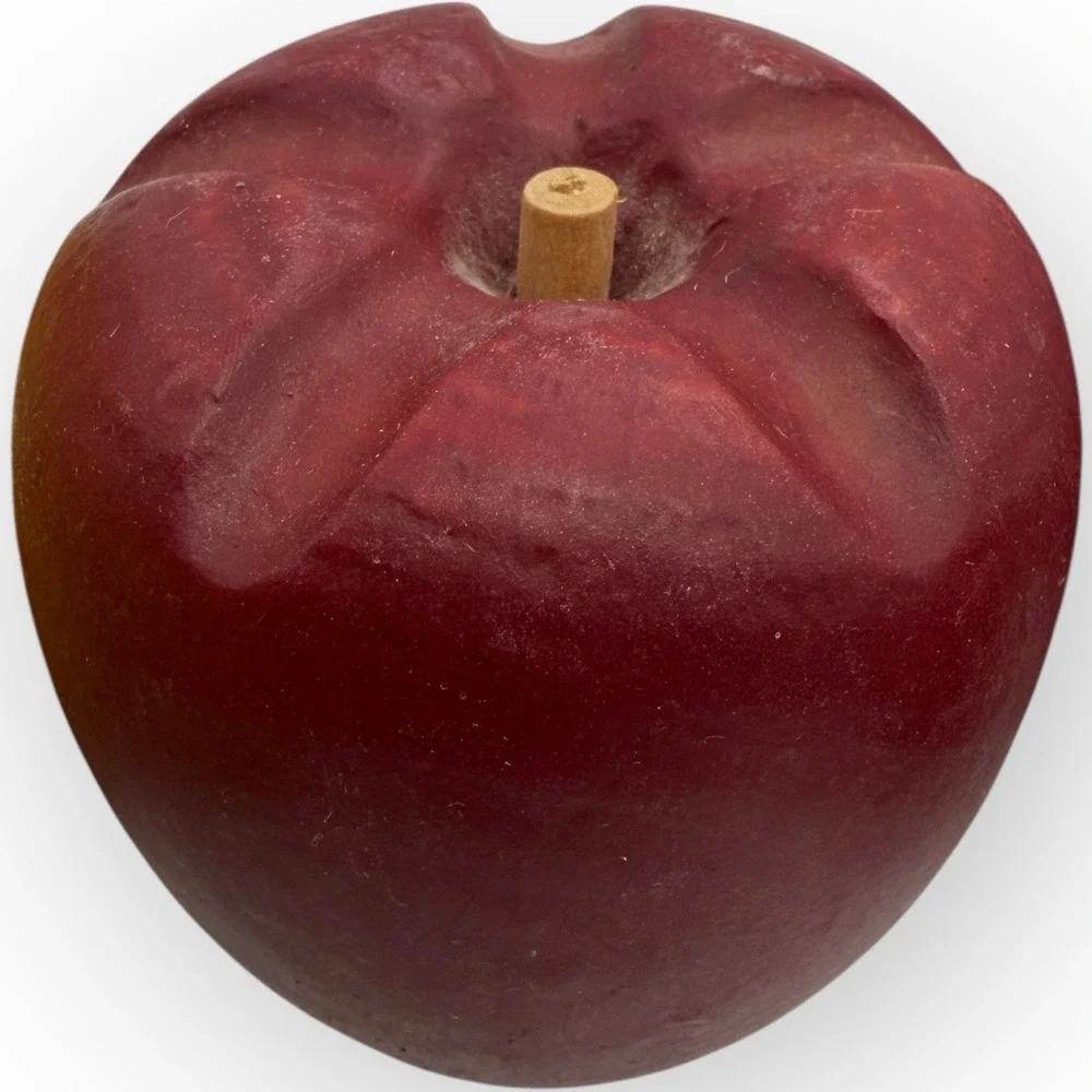 Wooden Green Red Apples Pears Realistic Hand Painted Folk Art‎